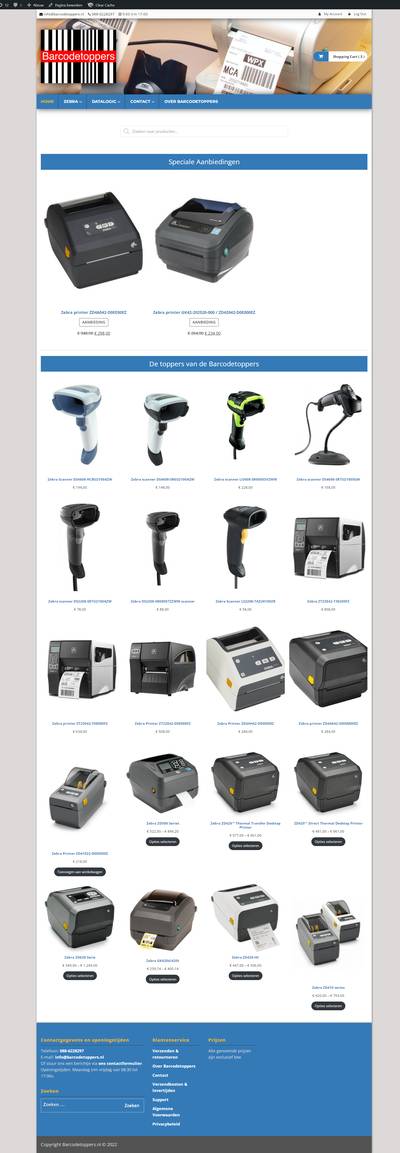 Barcodetoppers webshop barcode printers scanners supplies